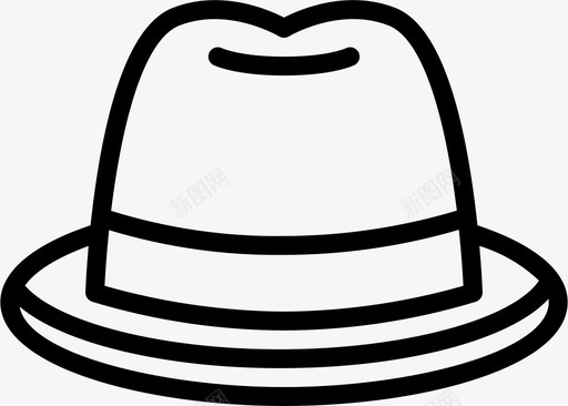 软呢帽服装时尚图标svg_新图网 https://ixintu.com 帽子 时尚 时髦轮廓 服装 潮流 软呢帽