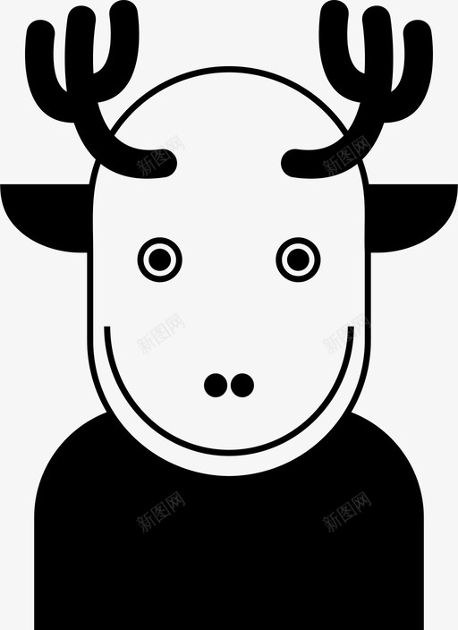 鹿圣诞洋娃娃图标svg_新图网 https://ixintu.com 圣诞 洋娃娃 驯鹿 鹿
