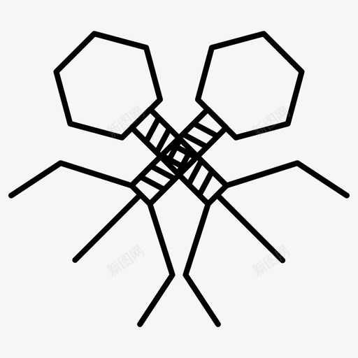 噬菌体细菌细菌感染图标svg_新图网 https://ixintu.com 噬菌体 细菌 细菌感染