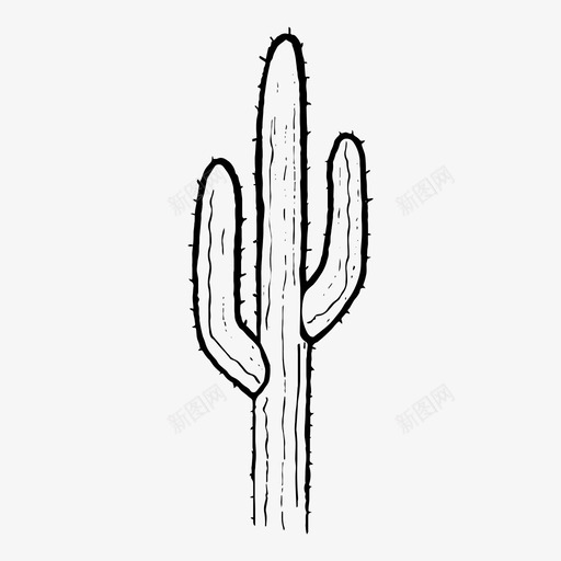 仙人掌沙漠手绘图标svg_新图网 https://ixintu.com 仙人掌 手绘 植物 沙漠