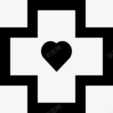 健康救护车十字架图标图标