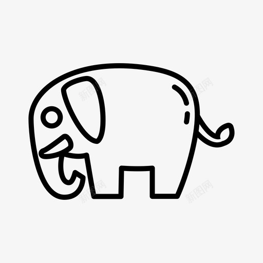 动物环境保护大象图标svg_新图网 https://ixintu.com 保护 动物环境 哺乳动物 大象 生态线图标集 野生动物