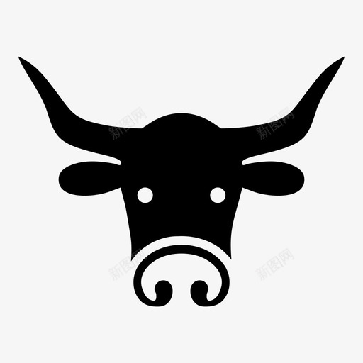 牛头牛牲畜图标svg_新图网 https://ixintu.com 屠宰 牛 牛头 牲畜 黑白牛头