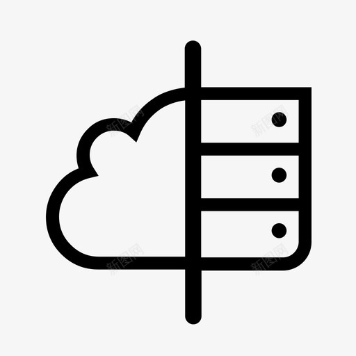 混合云数据托管图标svg_新图网 https://ixintu.com 托管 数据 服务器 混合云