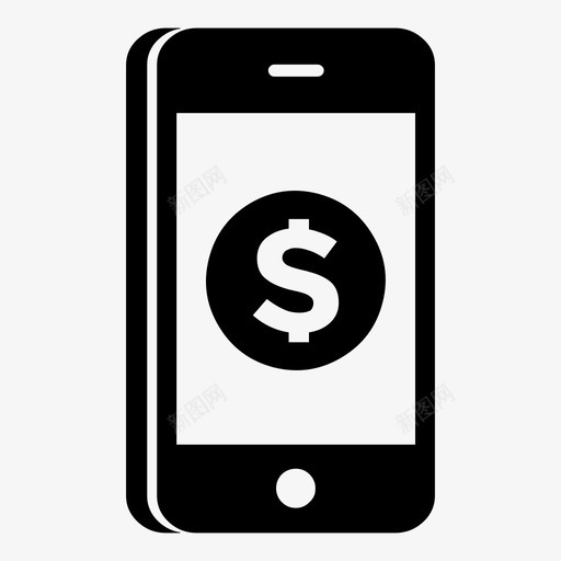 智能手机硬币美元图标svg_新图网 https://ixintu.com 手机 智能手机 智能手机功能 硬币 美元
