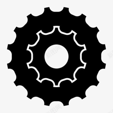 链轮组自行车自行车链轮图标图标