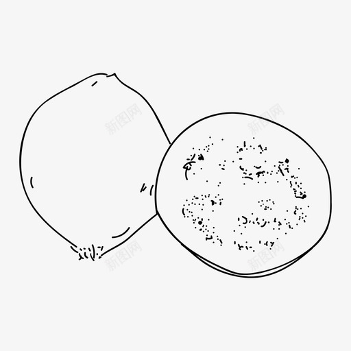 番石榴食物水果图标svg_新图网 https://ixintu.com 手绘 水果 番石榴 食物