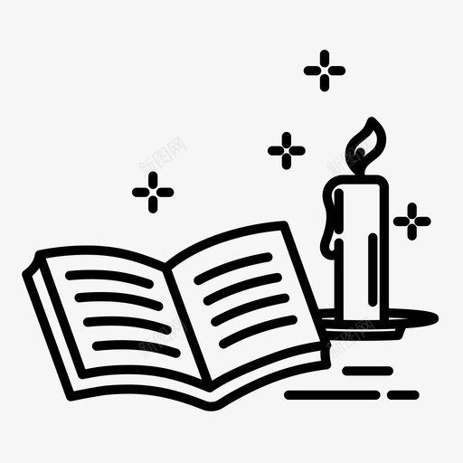 童话书蜡烛图标svg_新图网 https://ixintu.com 书 书籍和阅读 故事 童话 蜡烛 阅读