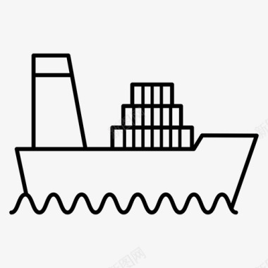 货船货物物流图标图标