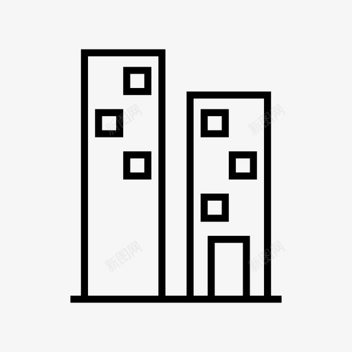 公寓建筑房地产图标svg_新图网 https://ixintu.com 公寓 建筑 开发和建筑 房地产