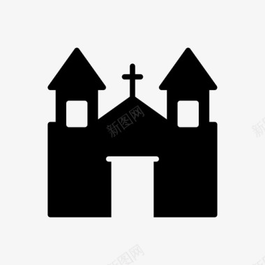 城堡建筑教堂图标图标