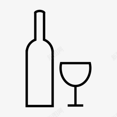 喝酒酒瓶玻璃杯图标图标