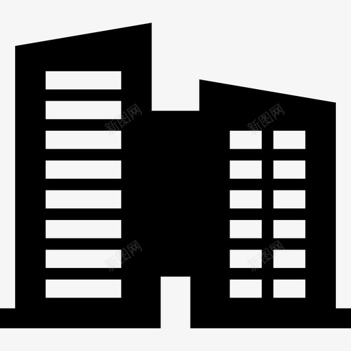 顶楼公寓大楼图标svg_新图网 https://ixintu.com 公寓 办公室 多层 大楼 房地产 顶楼