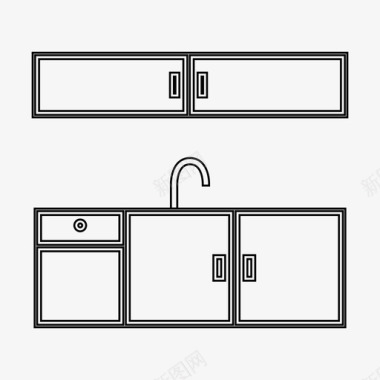 厨房橱柜厨房用具图标图标