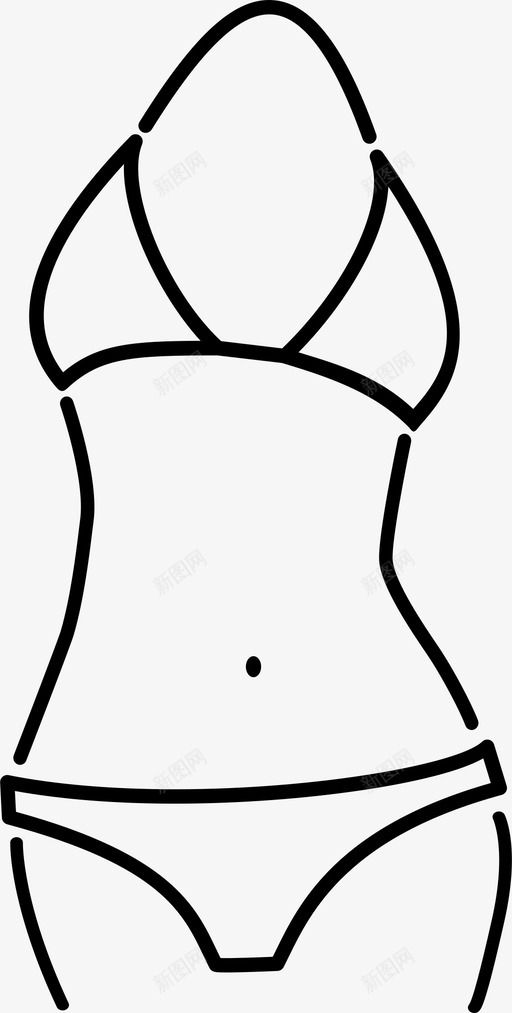 比基尼文胸内衣图标svg_新图网 https://ixintu.com 内衣 文胸 比基尼 比基尼和无裤 泳装
