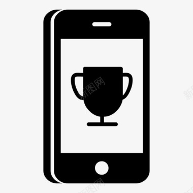 智能手机手机奖杯图标图标