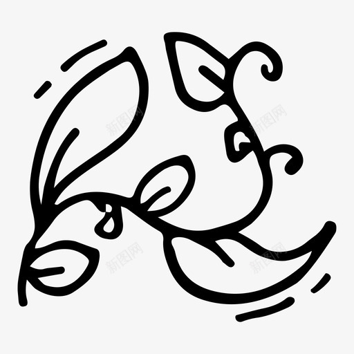 月桂叶自然橄榄图标svg_新图网 https://ixintu.com 月桂叶 橄榄 美丽的叶子涂鸦 自然