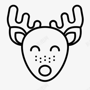 驯鹿圣诞节圣诞装饰图标图标