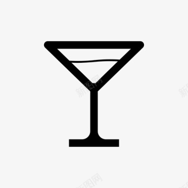 马提尼鸡尾酒玻璃器皿图标图标