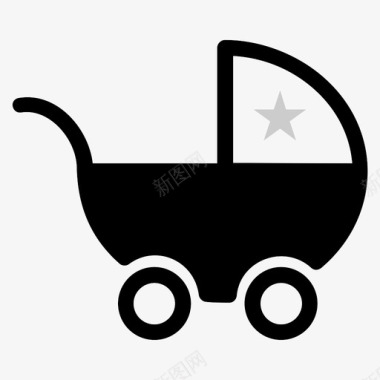 婴儿车儿童运输工具图标图标
