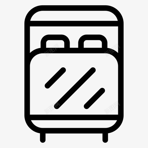 床装饰家具图标svg_新图网 https://ixintu.com 家 家具 家庭用品 床 房子 装饰