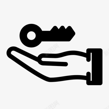 钥匙和手成功的钥匙人的手图标图标