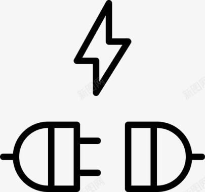 电源插头连接电流图标图标