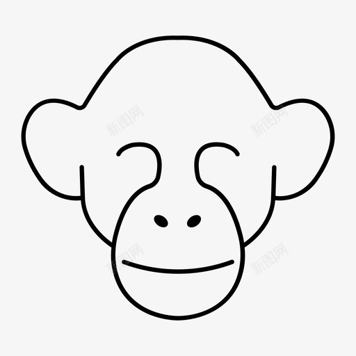 猴子动物猴脸图标svg_新图网 https://ixintu.com 动物 动物脸 猴子 猴脸