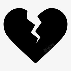 爱情破裂离婚的心破碎的爱情冲突图标高清图片
