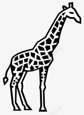 长颈鹿动物狩猎图标图标