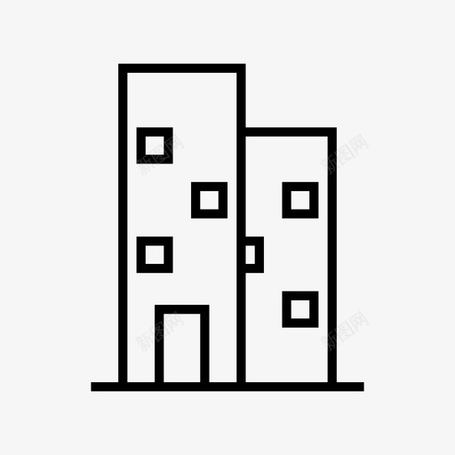 公寓建筑房地产图标svg_新图网 https://ixintu.com 公寓 建筑 开发和建筑 房地产