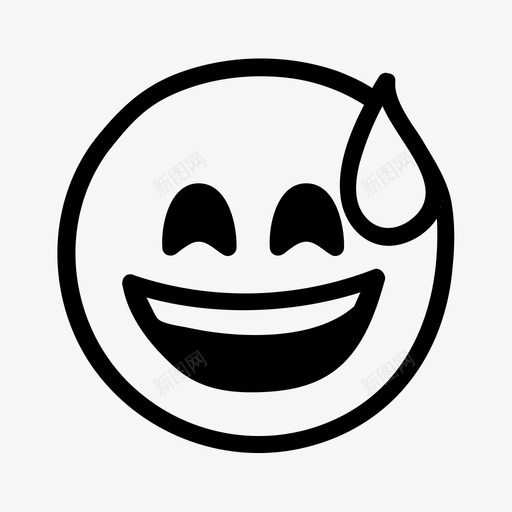 紧张的微笑涂鸦表情符号图标svg_新图网 https://ixintu.com 手绘 手绘表情图 涂鸦 素描 紧张的微笑 表情符号