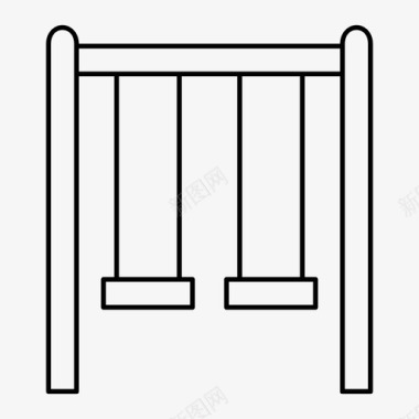 公园游乐园秋千图标图标