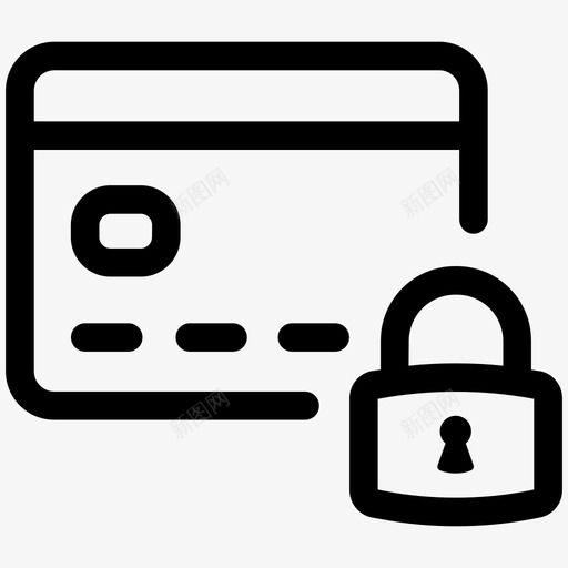 安全支付信用卡锁图标svg_新图网 https://ixintu.com 信用卡 安全信用卡 安全支付 购物商业线第二卷 锁