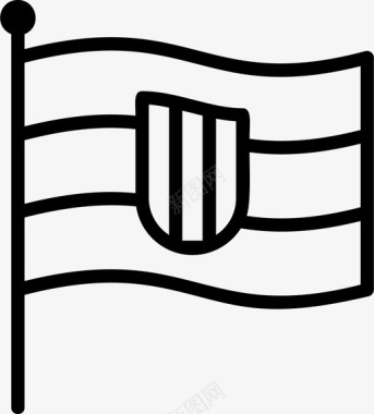 克罗地亚国旗旗帜图标图标