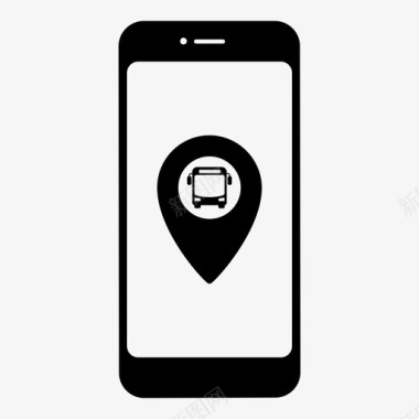 巴士站位置地图智能手机图标图标