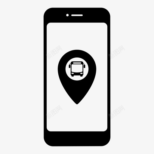 巴士站位置地图智能手机图标svg_新图网 https://ixintu.com it 地图 巴士站位置 智能手机