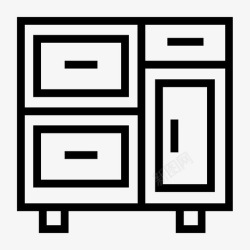 公用场所橱柜抽屉家具图标高清图片