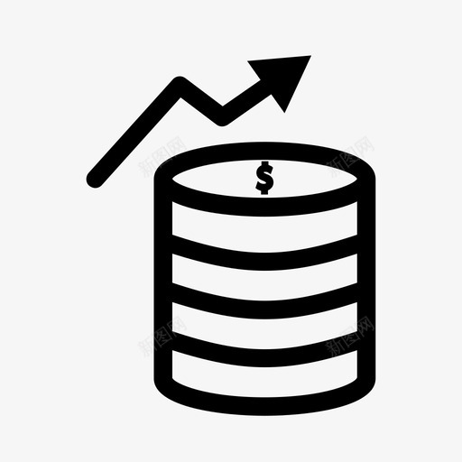 钱增加图表图标svg_新图网 https://ixintu.com 图表 增加 钱