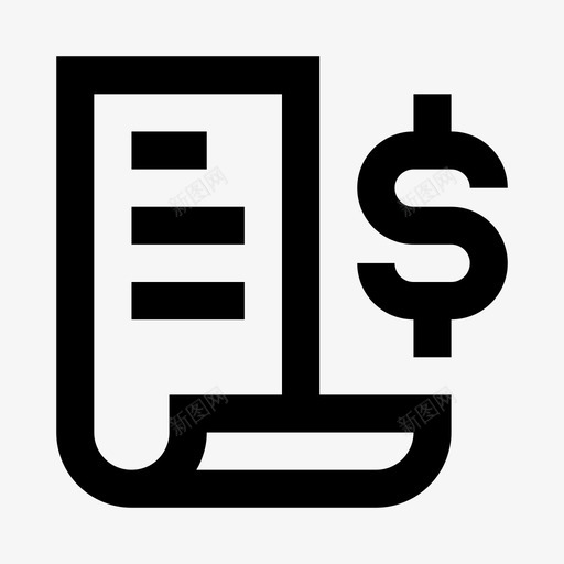 发票帐单钱图标svg_新图网 https://ixintu.com 付款 发票 帐单 电子商务 美元 行 钱