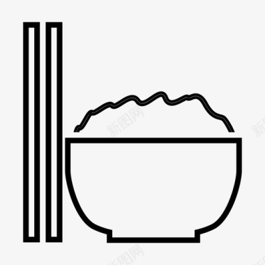 米饭碗早餐图标图标