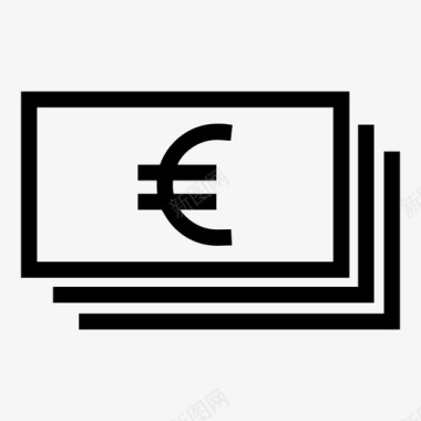欧元钞票现金图标图标