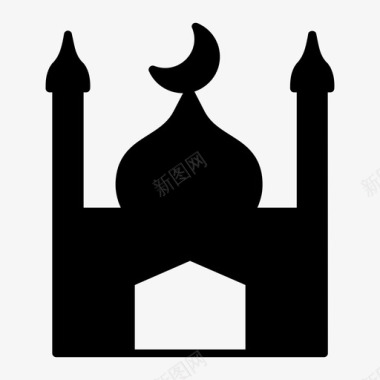 清真寺建筑场所图标图标
