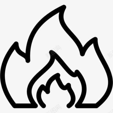 火灾烧伤燃烧图标图标