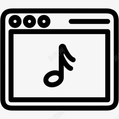 窗口音乐应用程序浏览器图标图标