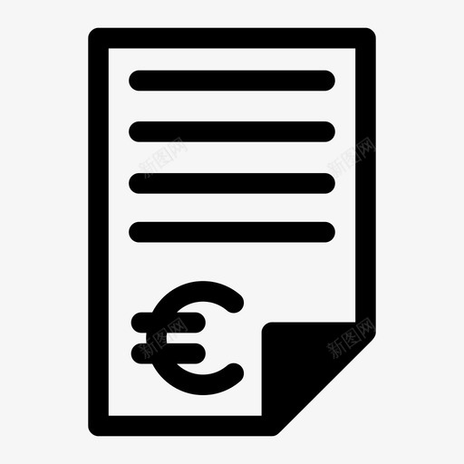 合同欧元文件表格图标svg_新图网 https://ixintu.com 合同 欧元文件 纸张 表格 货币