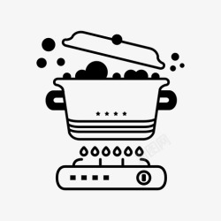 烹饪方法煮锅泡泡烹饪图标高清图片