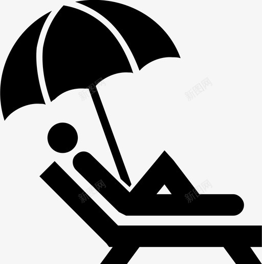 沙滩躺椅图标svg_新图网 https://ixintu.com 沙滩 躺椅
