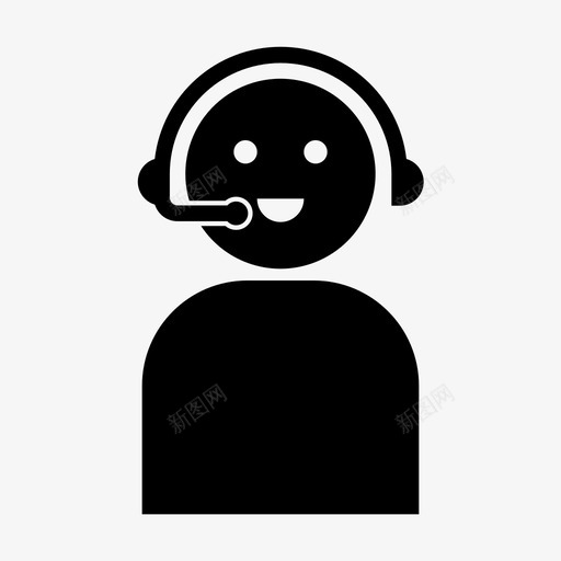 客户服务耳机购物图标svg_新图网 https://ixintu.com 客户服务 支持 耳机 购物
