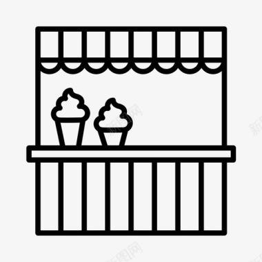 冰淇淋摊法国巴黎图标图标
